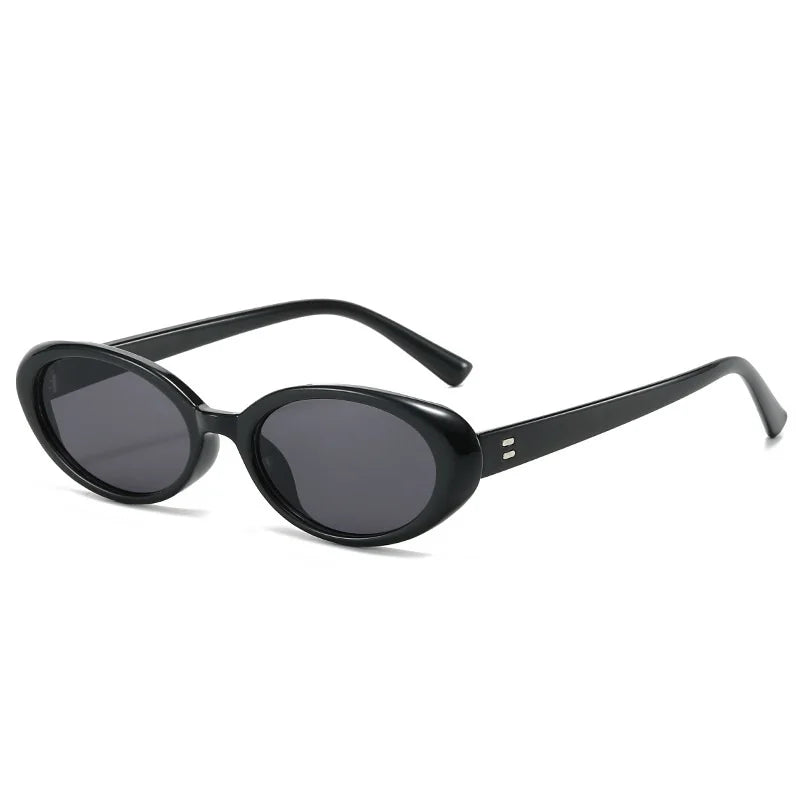 Black oval sunglasses with Retro Chic Oval Shades on a white background