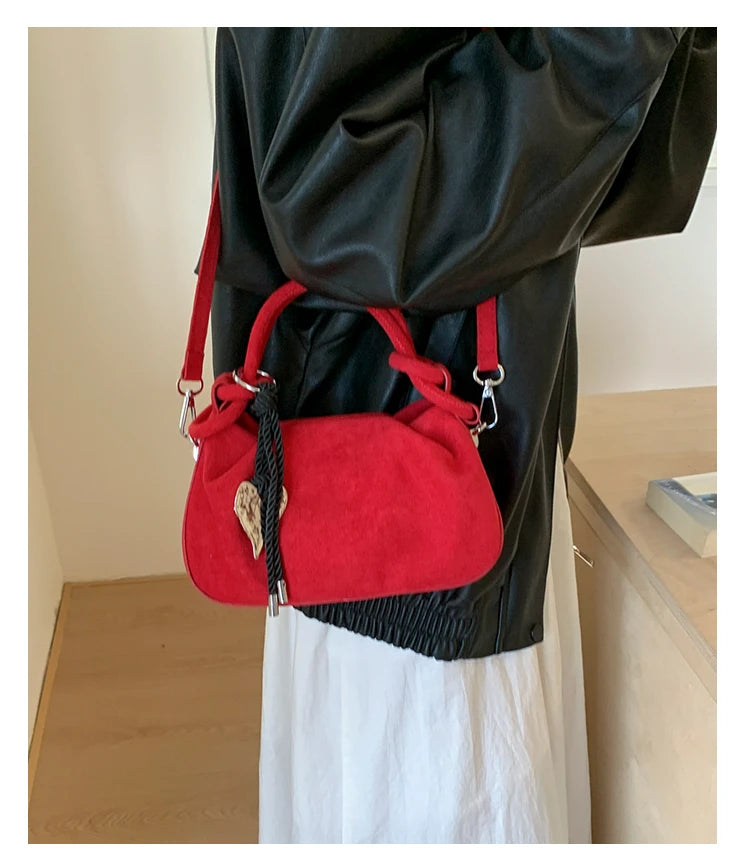 Faux Suede Commuter Tote