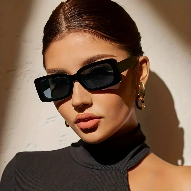Unisex Retro 90s Rectangle Shades on sVintage Y2K Street Style Eyewear